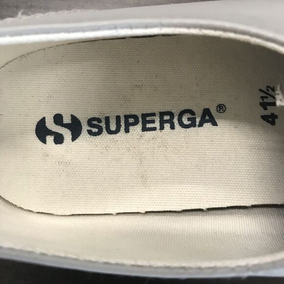 Superga Gray Leather Casual Lace Up White Soles Platform Sneaker Shoes Women 10 - Picture 10 of 12